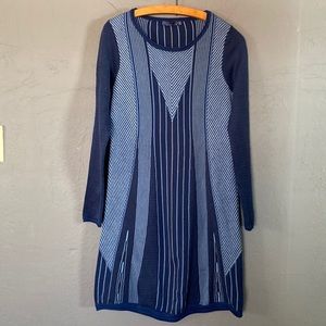 Prana Blue Organic Cotton Knit Whitley Sweater Dress Comfy Cozy Casual